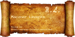 Maczner Levente névjegykártya