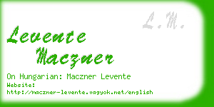 levente maczner business card